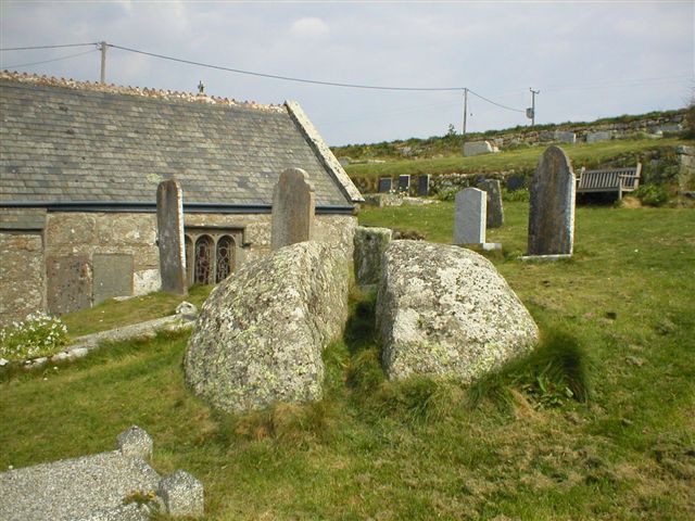 A large boulder cleft into two parts