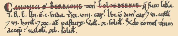facsimile extract from the book of Domesday