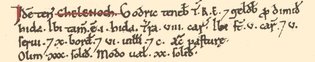 facsimile extract from the book of Domesday