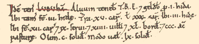 facsimile extract from the book of Domesday