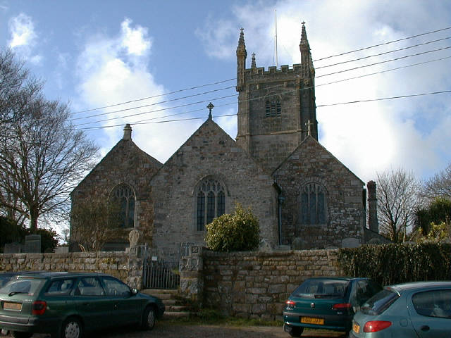 A view of the church taken from the road outside the Red Lion Inn