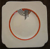 square tea plate in tango orange