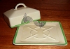 butter dish with cover in tango green